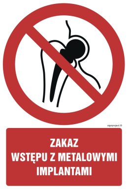 Znak GC069 Zakaz wstępu zmetalowymi przedmiotami, 100x150 mm, PN - Płyta 1 mm