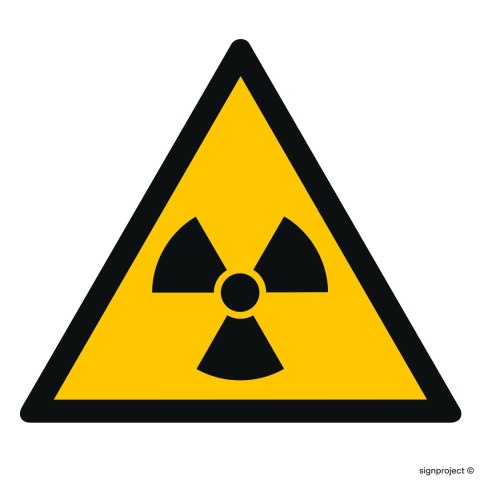 Znak GD003 Ostrzeżenie przed materiałem radioaktywnym lub promieniowaniem jonizującym, 150x150 mm, PS - Płyta 1 mm fotoluminesce Znak GD003 Ostrzeżenie przed materiałem radioaktywnym lub promieniowaniem jonizującym, 150x150 mm, PS - Płyta 1 mm fotoluminesce
