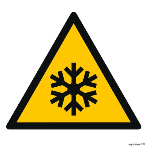 Znak GD010 Ostrzeżenie przed niską temperaturą/warunkami zamarzania, 100x100 mm, TS - Płyta TD fotoluminescencyjna Znak GD010 Ostrzeżenie przed niską temperaturą/warunkami zamarzania, 100x100 mm, TS - Płyta TD fotoluminescencyjna