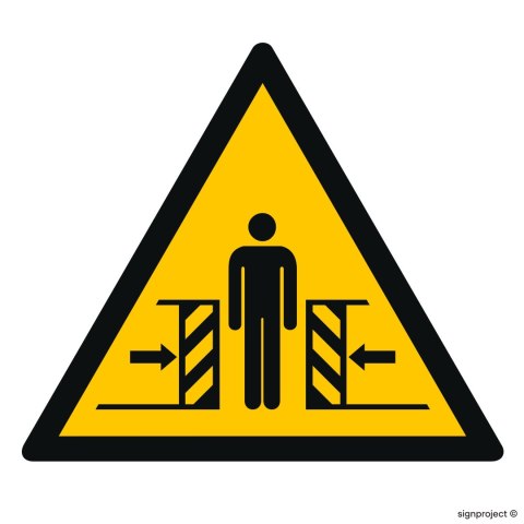 Znak GD019 Ostrzeżenie przed zgnieceniem bocznym, 500x500 mm, PS - Płyta 1 mm fotoluminescencyjna Znak GD019 Ostrzeżenie przed zgnieceniem bocznym, 500x500 mm, PS - Płyta 1 mm fotoluminescencyjna