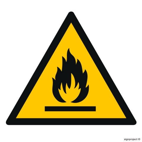 Znak GD021 Ostrzeżenie przed substancjami łatwopalnymi, 350x350 mm, PS - Płyta 1 mm fotoluminescencyjna Znak GD021 Ostrzeżenie przed substancjami łatwopalnymi, 350x350 mm, PS - Płyta 1 mm fotoluminescencyjna