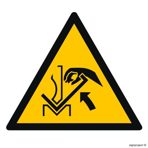Znak GD031 Ostrzeżenie przed zgnieceniem dłoni między prasą i materiałem, 500x500 mm, PN - Płyta 1 mm Znak GD031 Ostrzeżenie przed zgnieceniem dłoni między prasą i materiałem, 500x500 mm, PN - Płyta 1 mm