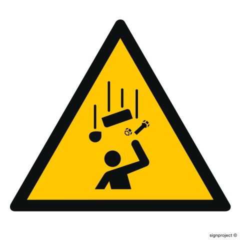 Znak GD035 Ostrzeżenie przed spadającymi elementami, 350x350 mm, PN - Płyta 1 mm Znak GD035 Ostrzeżenie przed spadającymi elementami, 350x350 mm, PN - Płyta 1 mm