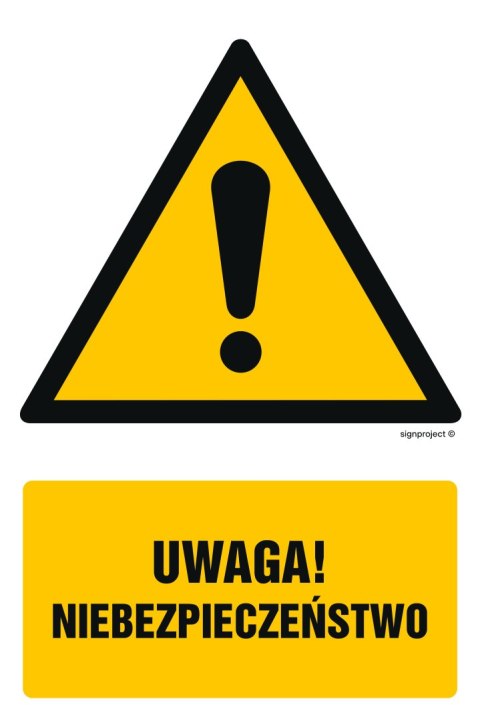 Znak GF001 Uwaga niebezpieczeństwo, 200x300 mm, PN - Płyta 1 mm Znak GF001 Uwaga niebezpieczeństwo, 200x300 mm, PN - Płyta 1 mm