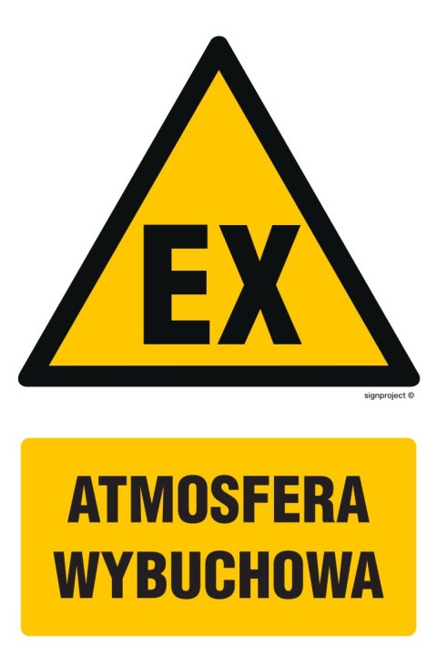 Znak GF036 Atmosfera wybuchowa, 700x1050 mm, PN - Płyta 1 mm Znak GF036 Atmosfera wybuchowa, 700x1050 mm, PN - Płyta 1 mm