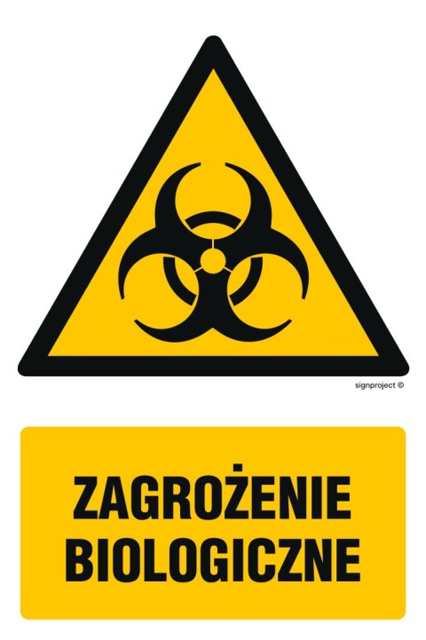 Znak GF037 Zagrożenie biologiczne, 100x150 mm, PN - Płyta 1 mm Znak GF037 Zagrożenie biologiczne, 100x150 mm, PN - Płyta 1 mm
