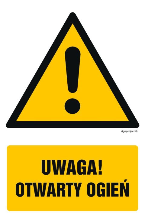 Znak GF043 Uwaga otwarty ogień, 100x150 mm, FN - Folia samoprzylepna Znak GF043 Uwaga otwarty ogień, 100x150 mm, FN - Folia samoprzylepna