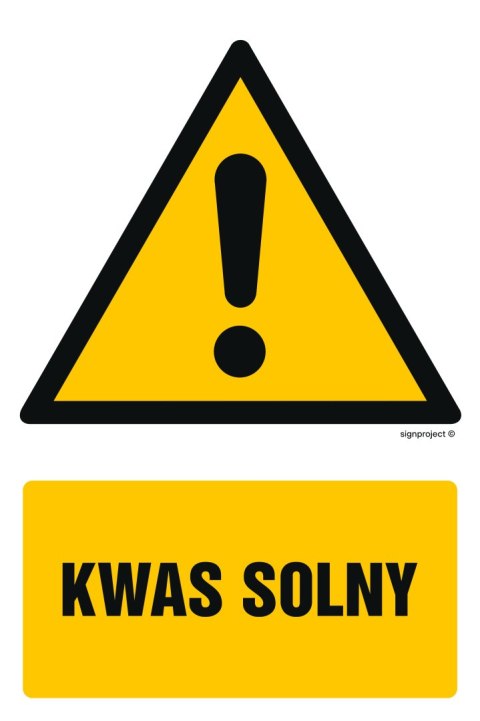 Znak GF053 Kwas solny, 100x150 mm, PN - Płyta 1 mm Znak GF053 Kwas solny, 100x150 mm, PN - Płyta 1 mm