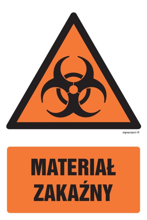 Znak GF070 Materiał zakaźny - opakowanie 10 sztuk, 50x75 mm, PS - Płyta 1 mm fotoluminescencyjna Znak GF070 Materiał zakaźny - opakowanie 10 sztuk, 50x75 mm, PS - Płyta 1 mm fotoluminescencyjna