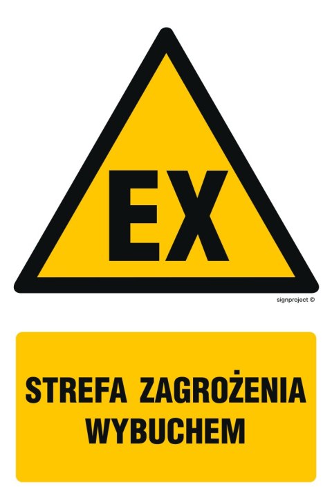 Znak GF080 Uwaga! Niebezpieczeństwo wybuchu Materiały wybuchowe, 350x525 mm, PN - Płyta 1 mm Znak GF080 Uwaga! Niebezpieczeństwo wybuchu Materiały wybuchowe, 350x525 mm, PN - Płyta 1 mm
