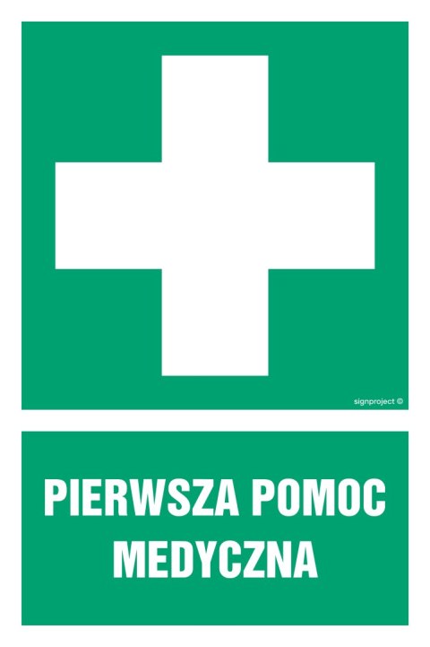 Znak GI001 Pierwsza pomoc, 200x300 mm, FN - Folia samoprzylepna Znak GI001 Pierwsza pomoc, 200x300 mm, FN - Folia samoprzylepna