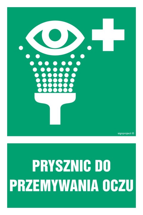 Znak GI003 Prysznic do przemywania oczu, 150x225 mm, TS - Płyta TD fotoluminescencyjna Znak GI003 Prysznic do przemywania oczu, 150x225 mm, TS - Płyta TD fotoluminescencyjna