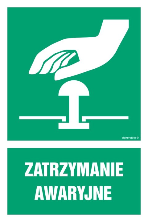 Znak GI005 Zatrzymanie awaryjne, 700x1050 mm, FN - Folia samoprzylepna Znak GI005 Zatrzymanie awaryjne, 700x1050 mm, FN - Folia samoprzylepna