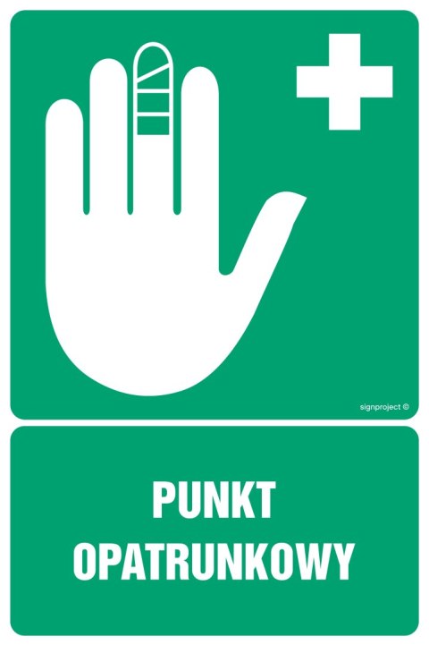 Znak GI007 Punkt opatrunkowy, 250x375 mm, PN - Płyta 1 mm Znak GI007 Punkt opatrunkowy, 250x375 mm, PN - Płyta 1 mm