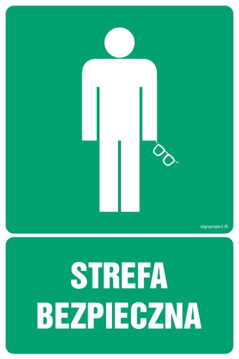 Znak GI011 Strefa bezpieczna, 150x225 mm, FS - Folia samoprzylepna fotoluminescencyjna Znak GI011 Strefa bezpieczna, 150x225 mm, FS - Folia samoprzylepna fotoluminescencyjna