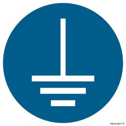 Znak GJ005 Nakaz podłączenia uziemienia, 150x150 mm, TS - Płyta TD fotoluminescencyjna