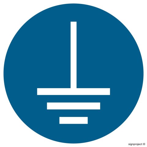 Znak GJ005 Nakaz podłączenia uziemienia, 500x500 mm, PN - Płyta 1 mm Znak GJ005 Nakaz podłączenia uziemienia, 500x500 mm, PN - Płyta 1 mm