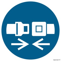 Znak GJ020 Nakaz stosowania pasów bezpieczeństwa, 500x500 mm, TS - Płyta TD fotoluminescencyjna