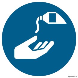 Znak GJ022 Nakaz stosowania kremu ochronnego, 500x500 mm, TS - Płyta TD fotoluminescencyjna