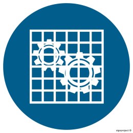 Znak GJ027 Nakaz stosowania osłony, 350x350 mm, PS - Płyta 1 mm fotoluminescencyjna