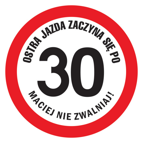 Znak jednostronny prezent z życzeniami - 40cm