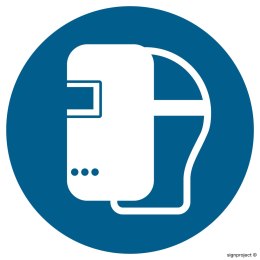 Znak GJ019 Nakaz stosowania maski spawalniczej, 500x500 mm, TS - Płyta TD fotoluminescencyjna
