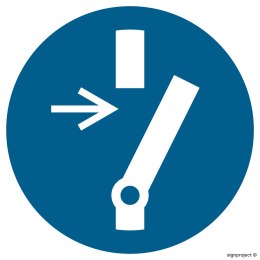 Znak GJ021 Odłącz przed przystąpieniem do konserwacji lub naprawy, 350x350 mm, PN - Płyta 1 mm