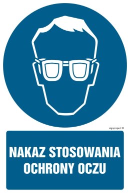 Znak GL042 Nakaz stosowania ochrony oczu, 700x1050 mm, FN - Folia samoprzylepna