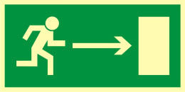 Kierunek do wyjścia drogi ewakuacyjnej w prawo, 10x20 cm, SYSTEM TD