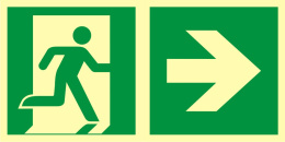 Kierunek do wyjścia ewakuacyjnego - w prawo, 10x20 cm, SYSTEM TD