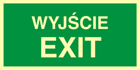 Wyjście exit, 10x20 cm, PCV 1 mm