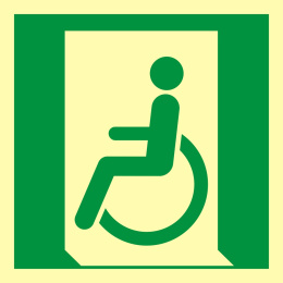 Wyjście ewakuacyjne dla niepełnosprawnych (lewostronne), 10x10 cm, SYSTEM TD