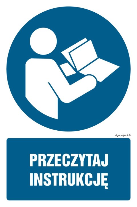 Znak GL049 Przeczytaj instrukcję, 150x225 mm, TS - Płyta TD fotoluminescencyjna Znak GL049 Przeczytaj instrukcję, 150x225 mm, TS - Płyta TD fotoluminescencyjna