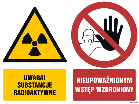Znak GM012 Uwaga substancje radioaktywne Nieupoważnionym wstęp wzbroniony, 800x600 mm, TS - Płyta TD fotoluminescencyjna Znak GM012 Uwaga substancje radioaktywne Nieupoważnionym wstęp wzbroniony, 800x600 mm, TS - Płyta TD fotoluminescencyjna