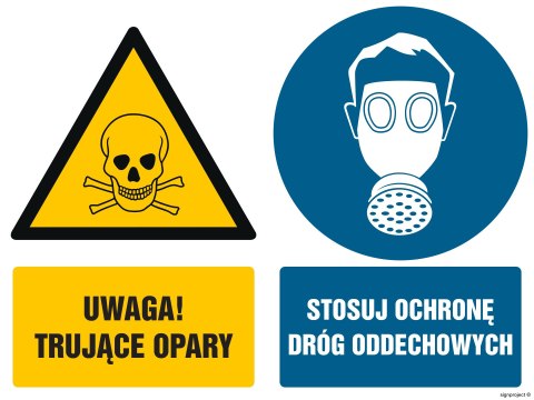 Znak GM023 Uwaga trujące opary Stosuj ochronę dróg oddechowych, 1000x750 mm, PS - Płyta 1 mm fotoluminescencyjna Znak GM023 Uwaga trujące opary Stosuj ochronę dróg oddechowych, 1000x750 mm, PS - Płyta 1 mm fotoluminescencyjna