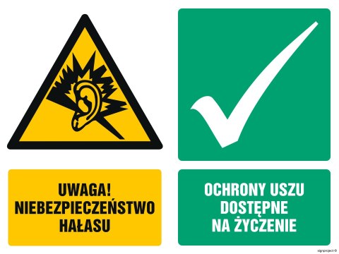 Znak GM031 Uwaga niebezpieczeństwo hałasu Ochrony uszu dostępne na życzenie, 600x450 mm, PS - Płyta 1 mm fotoluminescencyjna Znak GM031 Uwaga niebezpieczeństwo hałasu Ochrony uszu dostępne na życzenie, 600x450 mm, PS - Płyta 1 mm fotoluminescencyjna
