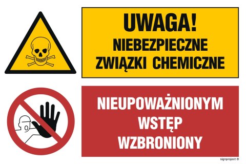 Znak GN004 Uwaga! Niebezpieczne związki chemiczne Nieupoważnionym wstęp wzbroniony, 1050x700 mm, PS - Płyta 1 mm fotoluminescenc Znak GN004 Uwaga! Niebezpieczne związki chemiczne Nieupoważnionym wstęp wzbroniony, 1050x700 mm, PS - Płyta 1 mm fotoluminescenc