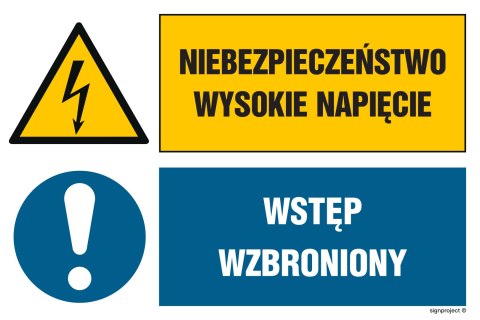 Znak GN006 Niebezpieczeństwo Wysokie napięcie Wstęp wzbroniony, 750x500 mm, PN - Płyta 1 mm Znak GN006 Niebezpieczeństwo Wysokie napięcie Wstęp wzbroniony, 750x500 mm, PN - Płyta 1 mm