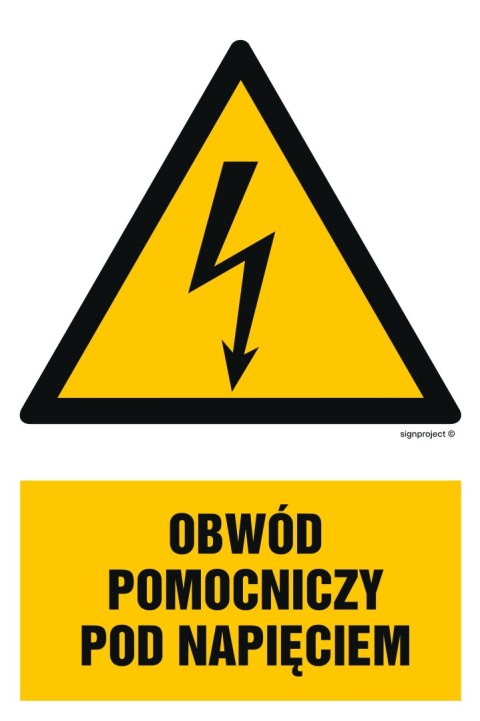 Znak HA010 Obwód pomocniczy pod napięciem, 700x1050 mm, FN - Folia samoprzylepna Znak HA010 Obwód pomocniczy pod napięciem, 700x1050 mm, FN - Folia samoprzylepna