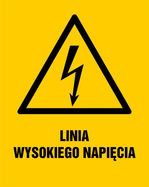 Znak HA029 Linia wysokiego napięcia, 600x750 mm, BN - Płyta żółta 0,6mm Znak HA029 Linia wysokiego napięcia, 600x750 mm, BN - Płyta żółta 0,6mm