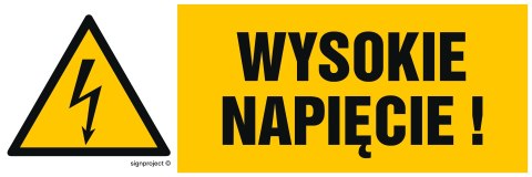 Znak HB003 Wysokie napięcie, 200x67 mm, FN - Folia samoprzylepna Znak HB003 Wysokie napięcie, 200x67 mm, FN - Folia samoprzylepna