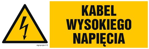 Znak HB005 Kabel wysokiego napięcia, 300x100 mm, FN - Folia samoprzylepna Znak HB005 Kabel wysokiego napięcia, 300x100 mm, FN - Folia samoprzylepna