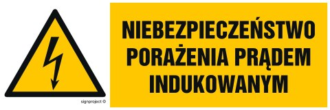 Znak HB013 Niebezpieczeństwo porażenia prądem indukowanym, 200x67 mm, PN - Płyta 1 mm Znak HB013 Niebezpieczeństwo porażenia prądem indukowanym, 200x67 mm, PN - Płyta 1 mm
