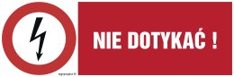 Znak HD007 Nie dotykać, 450x150 mm, PN - Płyta 1 mm