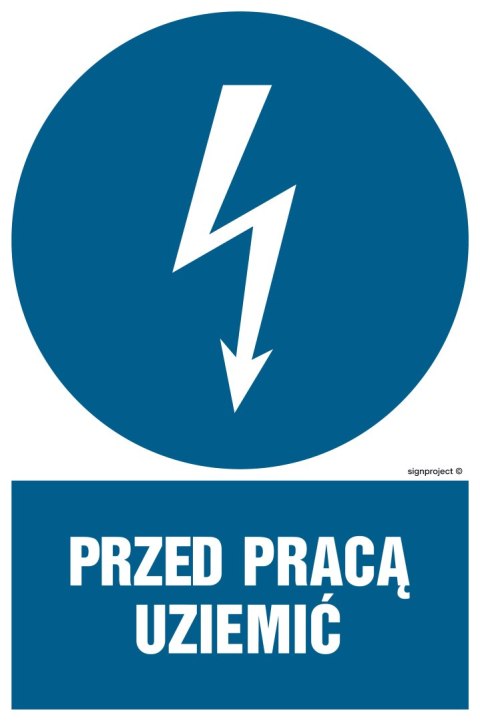 Znak HE005 Przed pracą uziemić, 200x300 mm, FN - Folia samoprzylepna Znak HE005 Przed pracą uziemić, 200x300 mm, FN - Folia samoprzylepna