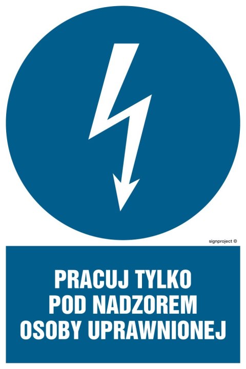 Znak HE010 Pracuj tylko pod nadzorem osoby uprawnionej, 100x150 mm, FN - Folia samoprzylepna Znak HE010 Pracuj tylko pod nadzorem osoby uprawnionej, 100x150 mm, FN - Folia samoprzylepna