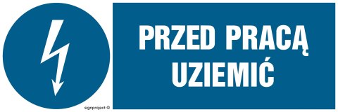 Znak HF005 Przed pracą uziemić - arkusz 8 naklejek - arkusz 8 naklejek, 100x33 mm, FN - Folia samoprzylepna Znak HF005 Przed pracą uziemić - arkusz 8 naklejek - arkusz 8 naklejek, 100x33 mm, FN - Folia samoprzylepna