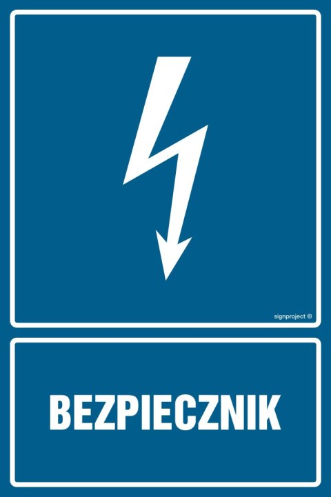 Znak HG011 Bezpiecznik, 100x150 mm, PN - Płyta 1 mm Znak HG011 Bezpiecznik, 100x150 mm, PN - Płyta 1 mm