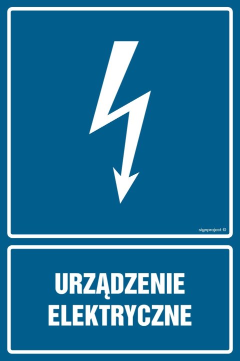 Znak HG016 Urządzenie elektryczne, 200x300 mm, PN - Płyta 1 mm Znak HG016 Urządzenie elektryczne, 200x300 mm, PN - Płyta 1 mm