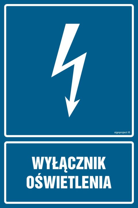 Znak HG028 Wyłącznik oświetlenia, 75x100 mm, PN - Płyta 1 mm Znak HG028 Wyłącznik oświetlenia, 75x100 mm, PN - Płyta 1 mm